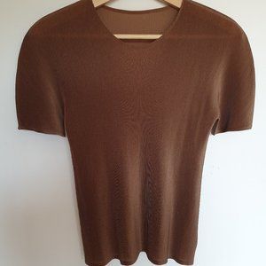Issey Miyake Pleats please blouse brown size 3